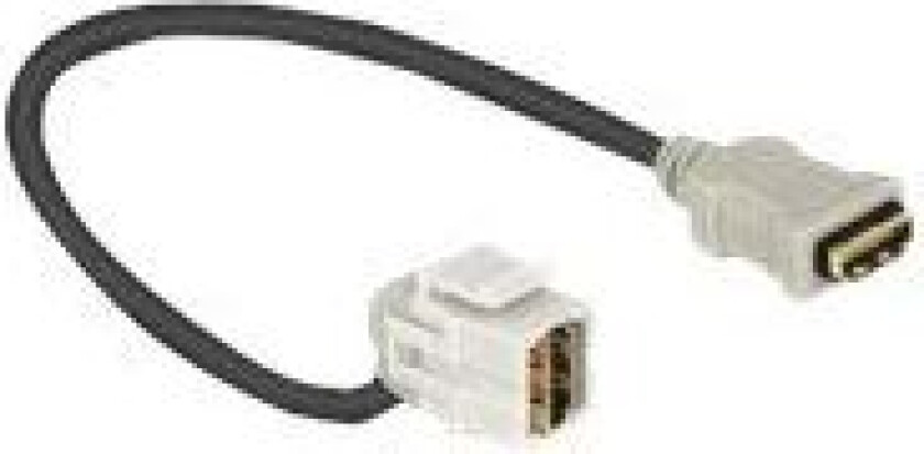 Keystone Module HDMI female > HDMI female 110° with cable - HDMI-kabel - HDMI hunn til HDMI hunn - 22 cm