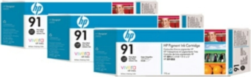 Hp Blekk Foto Svart No.91 - Z6100 775ml 3-pack