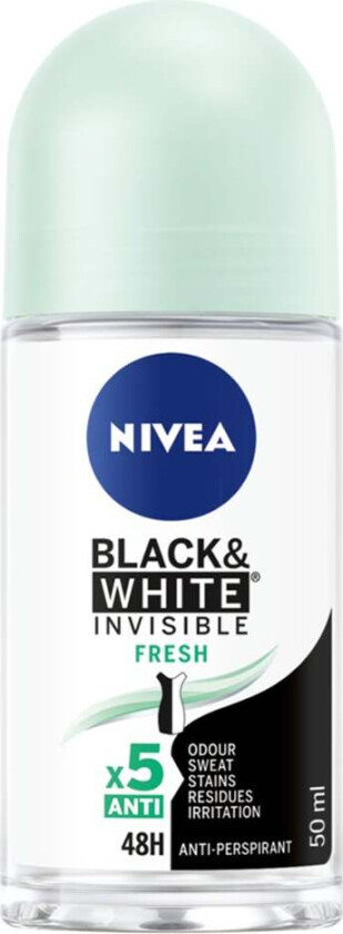 Invisible Black & White Roll-On Deodorant - 50 ml
