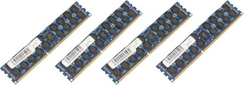 - DDR3 - sett - 32 GB: 4 x 8 GB - DIMM 240-pin - 1600 MHz / PC3-12800 - registrert - ECC