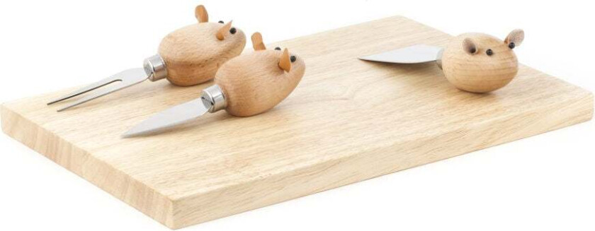 Cheese Board And 3 Mouse Knives (CHS07)