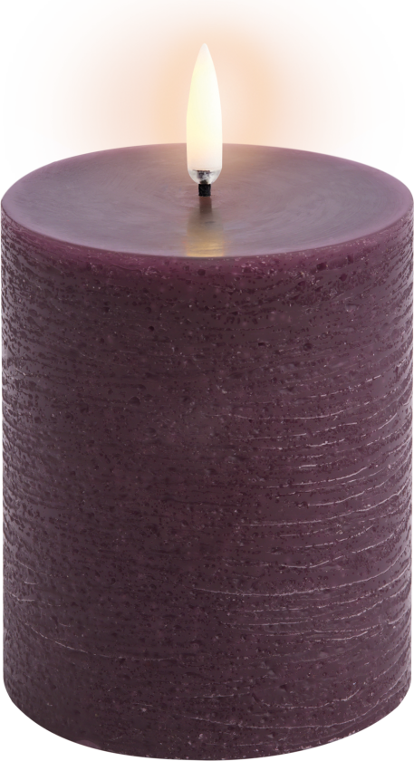 - LED pillar candle - Plum, Rustic - 7,8x10,1 cm (UL-PI-PL78010)