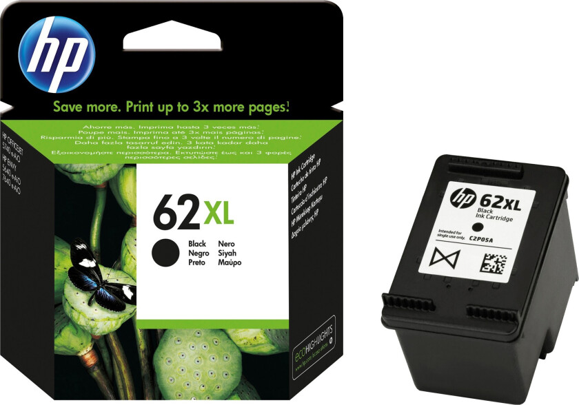 Blækpatron 62XL C2P05AE, 600 sider, Sort