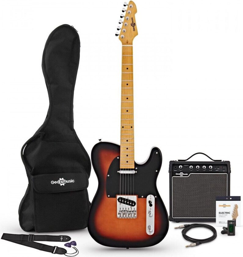 Gear4Music Knoxville Elektrisk Gitar + Forsterkerpakke Sunburst