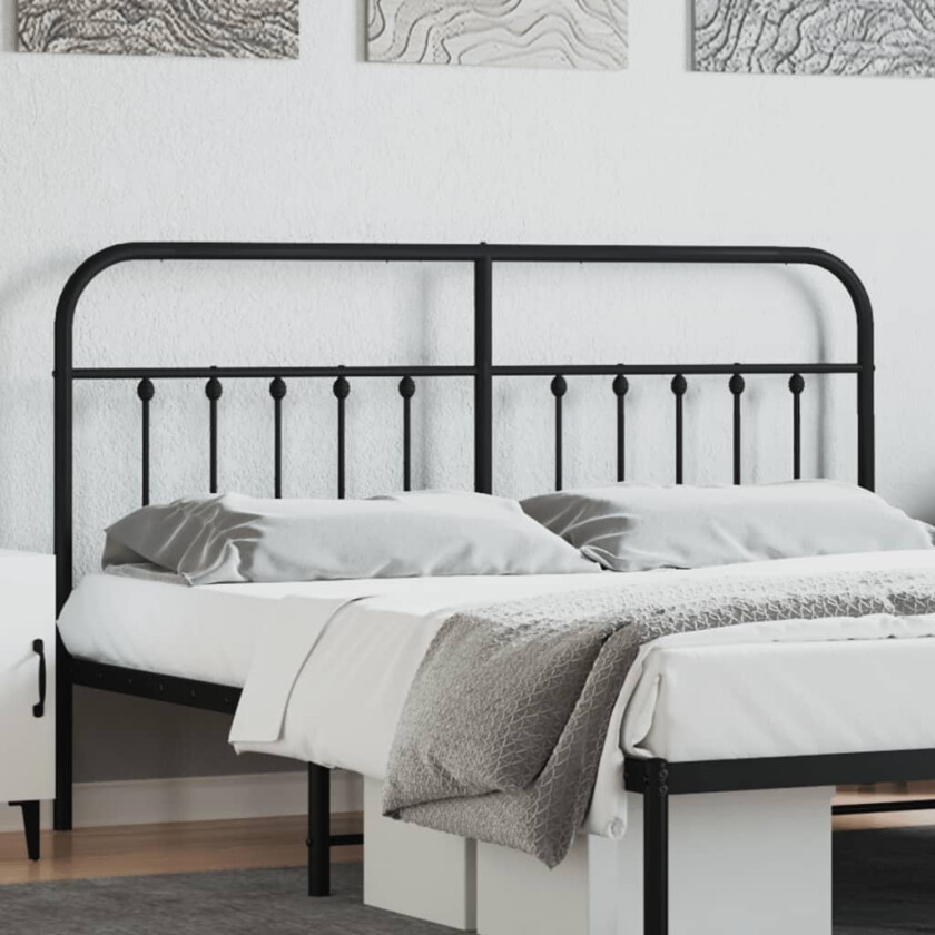 Sengegavl i metall svart 180 cm
