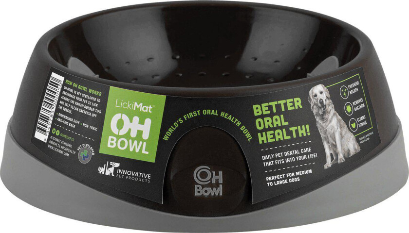 LICKI MAT - Dog Bowl Oral Hygiene Bowl M BlackØ22X7,2Cm - (645.5210)