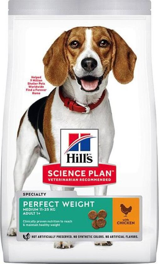 Bilde av Hill's Science Plan Dog Adult Medium Perfect Weight Chicken (12 kg)