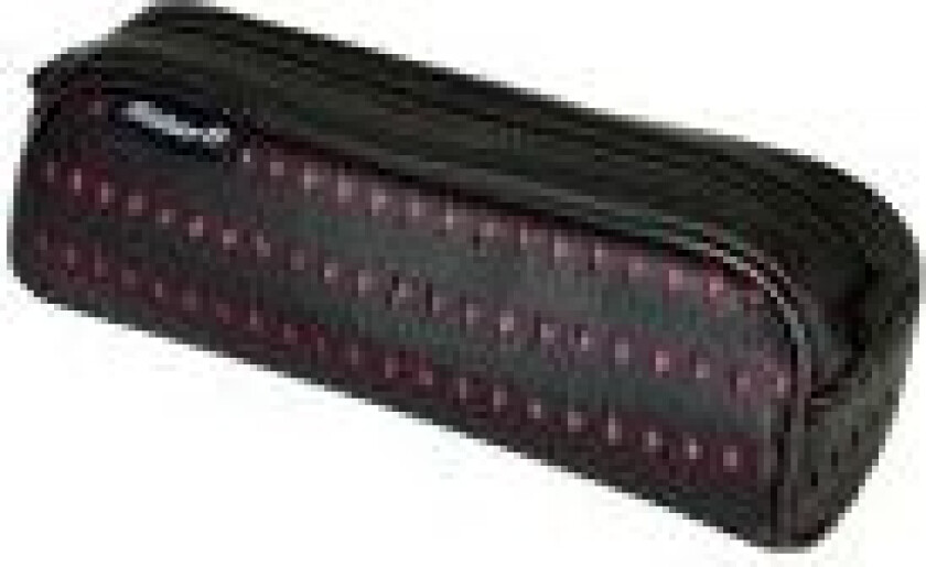 pennal laserkuttet, svart / rosa laget av PU-materiale, delvis utstanset på utsiden, trendy - 1 stk (517638)