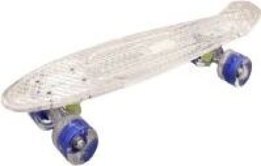 White Transparent LED Skateboard m/LED lys + ABEC7