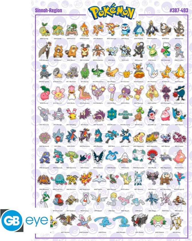Bilde av POKEMON - Poster Maxi 91.5x61 - Sinnoh Pokemon