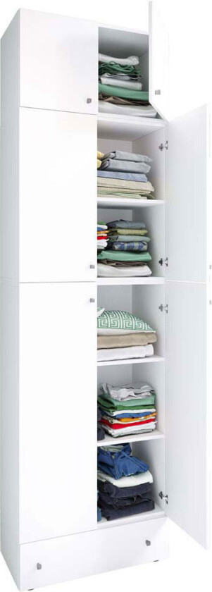 Bilde av LonaXXL garderobeskap 6 dører 1 skuff hvit.