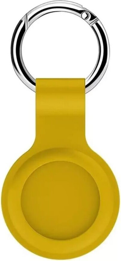 AirTag Silikon Deksel med Rund Karabinhage - Gul