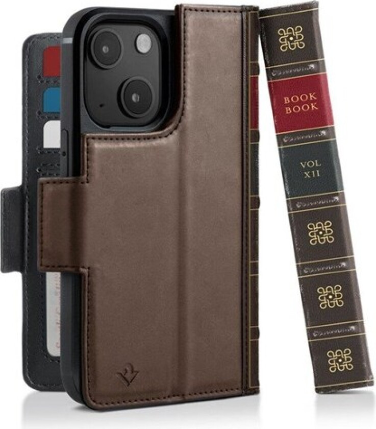 iPhone 14 BookBook Flipdeksel i Ekte Skinn - Brun