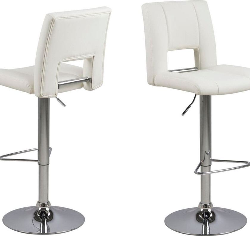 Sylvia barstol PU kunstskinn hvit.