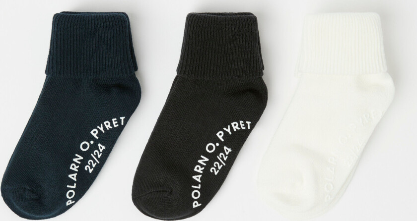 3-pakning sklisikre sokker ensfargede 28 30