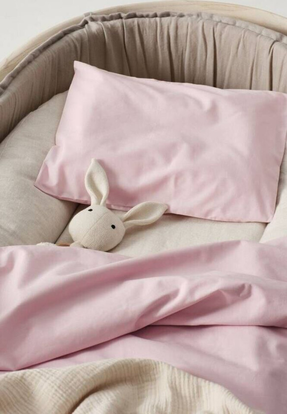 Bilde av ZACK PERCALE BABY sengesett vogn/vugge - økologisk Pudderrosa