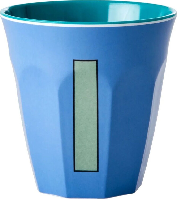 Rice melaminkopp medium bokstav I 30 cl New dusty blue