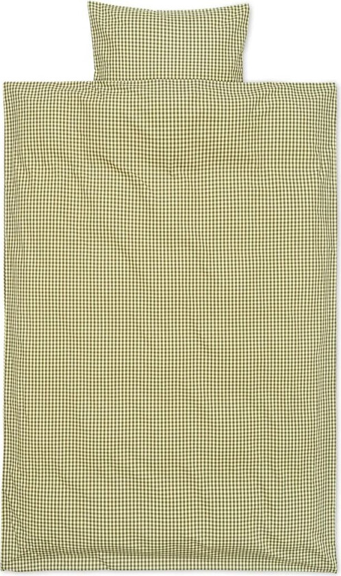 Check sengesett junior 100 x 140 cm Lemon-olive