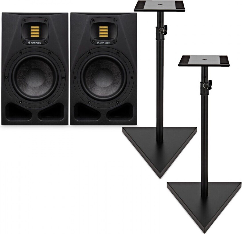 Adam Audio A7V Aktive Studiomonitorer inkluderer stativer