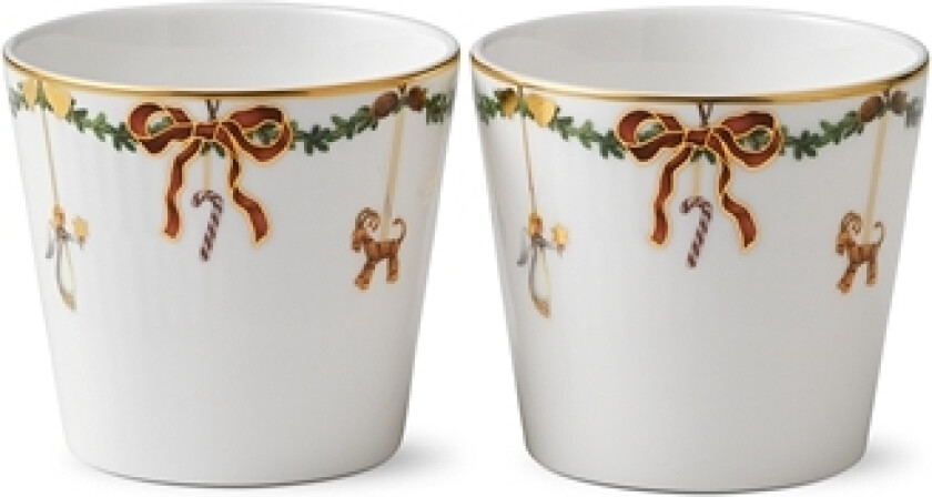 Star Fluted Christmas serveringskopp 2 stk 30 cl