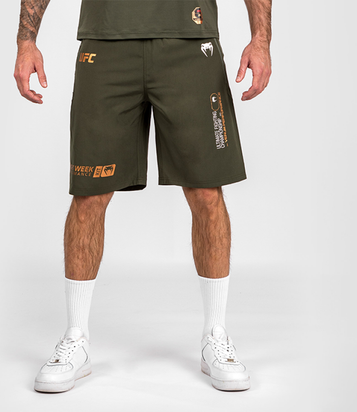 UFC Adrenaline by Venum Fight Week Mens Performance Shorts Khaki/Bronz