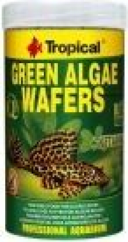 Green Algae Wafers, Akvariefisk, Tørr fiskemat, Blokk, Vitamin A, Vitamin C, Vitamin D3, Vitamin E, Kopper, Jod, Strykejern, Mangan, Molybdenum, Selen, Zink, 45%