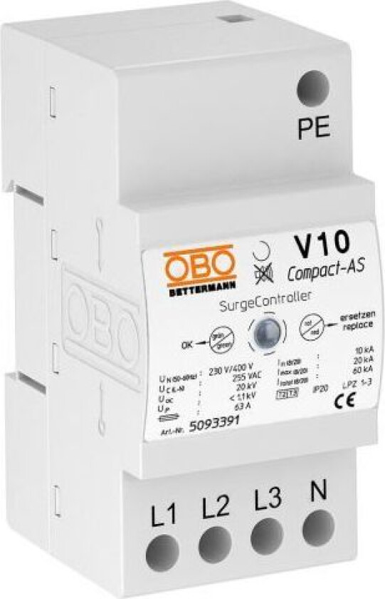 Obo Bettermann 5093391 Overspenningsvern for TN- og TT-nettsystem