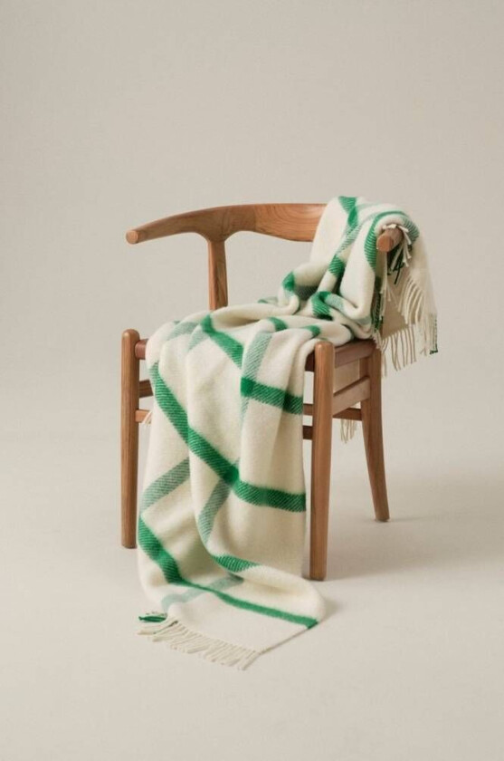 SIRI pledd Naturhvit/grønn