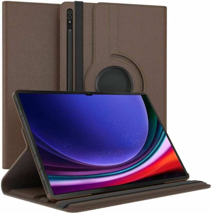 360° roterbar deksel Galaxy Tab S9 Ultra 14.6 - Brun