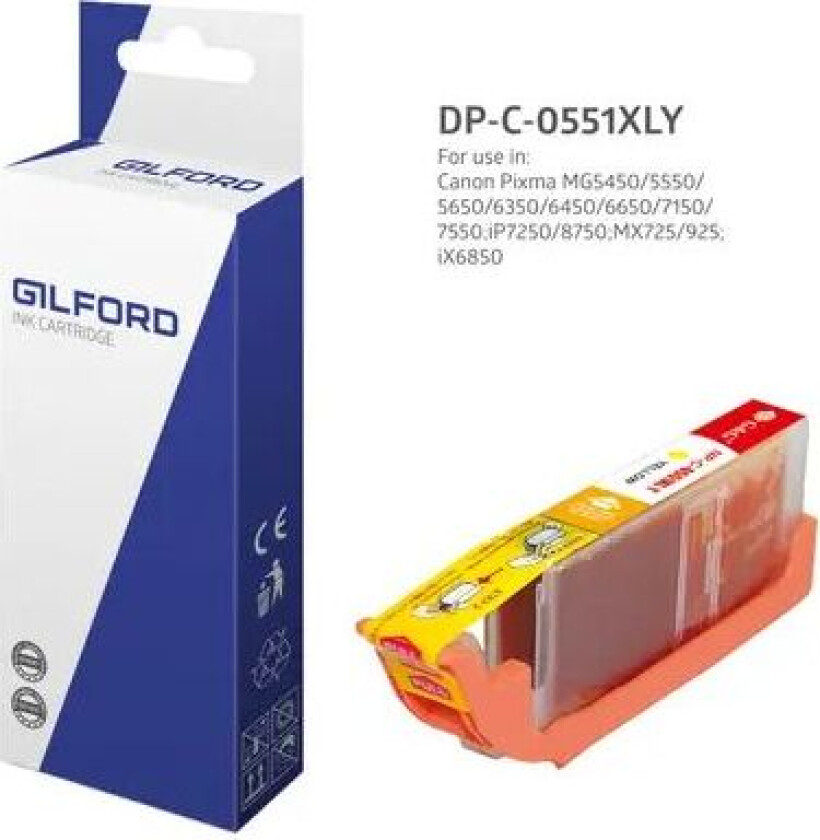 Blekk Gul Dc-551y Xl