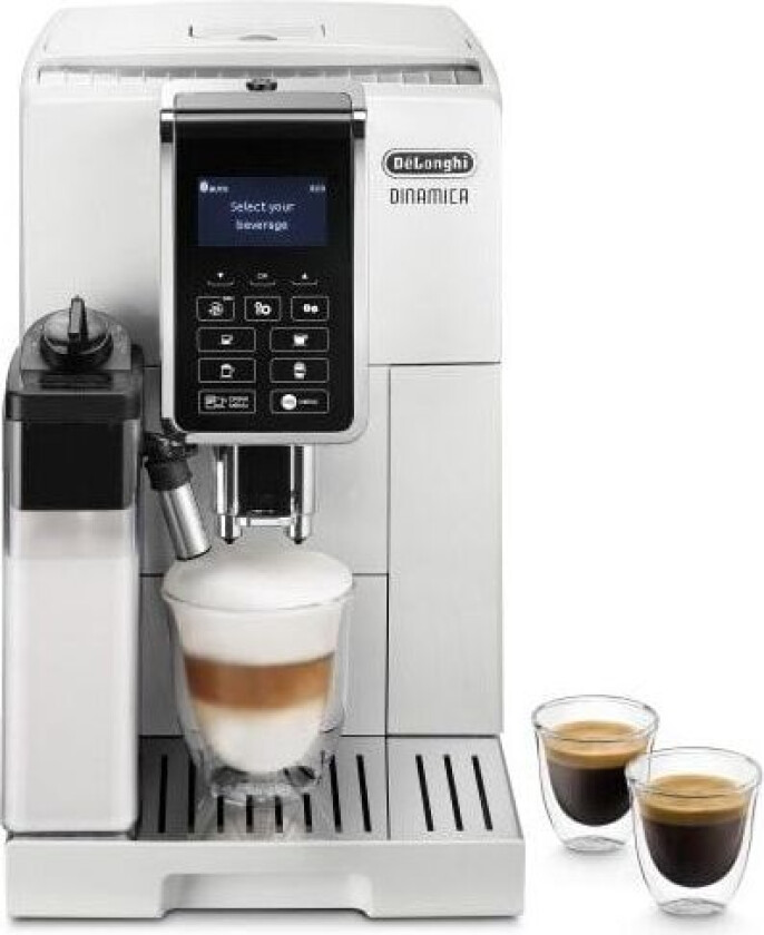 De’Longhi ECAM350.55.W, Espressomaskin, 1,8 l, Kaffe bønner, Innebygd kaffekvern, 1450 W, Rustfritt stål, Hvit