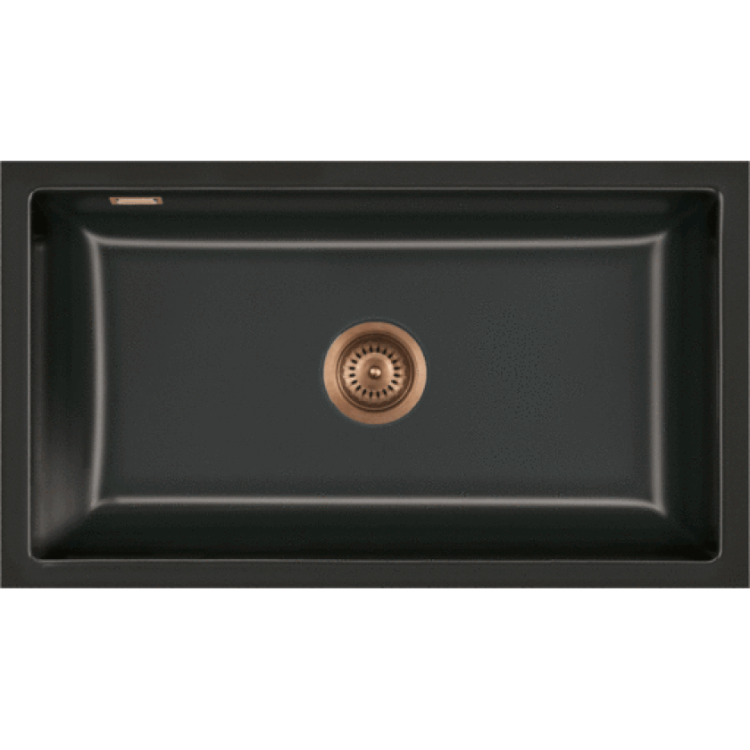 Mera 80U kjøkkenvask, 77,6x44,1 cm, blank sort