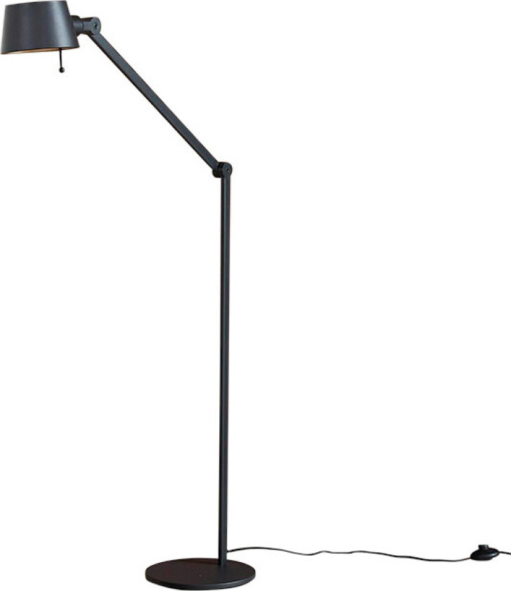 Silka gulvlampe, høyde 173 cm, justerbar, svart