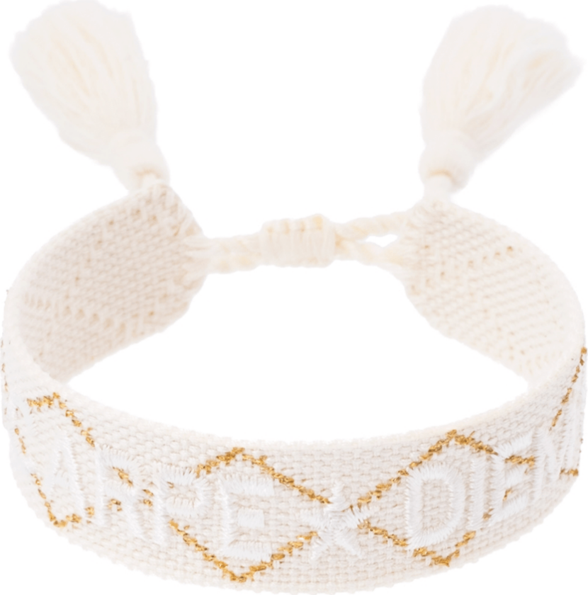 DARK Woven Friendship Bracelet Carpe Diem Vanilla With Gold