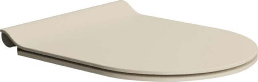 Slim toalettsete, soft close, avtagbar, matt lysbeige