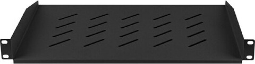- Rack-hylle - svart, RAL 9004 - 1U - 19