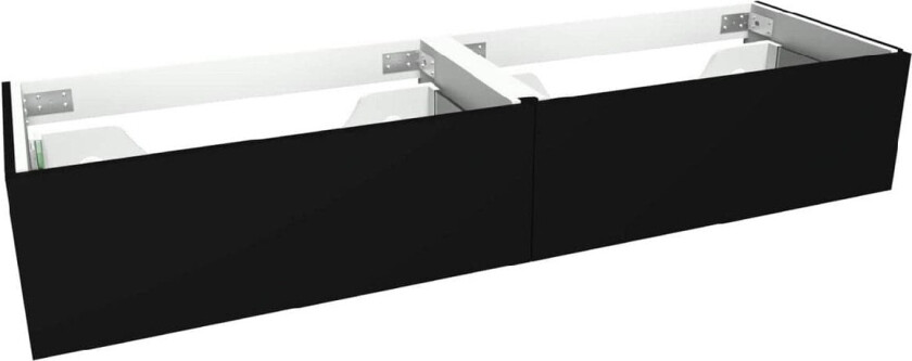 VikingBad Mie Demi Servantskap Slett dobbel - Sort Matt