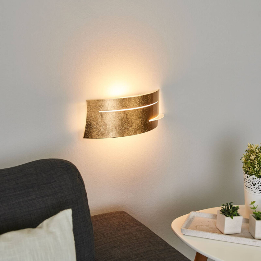 Keyron - gylden vegglampe med matt finish