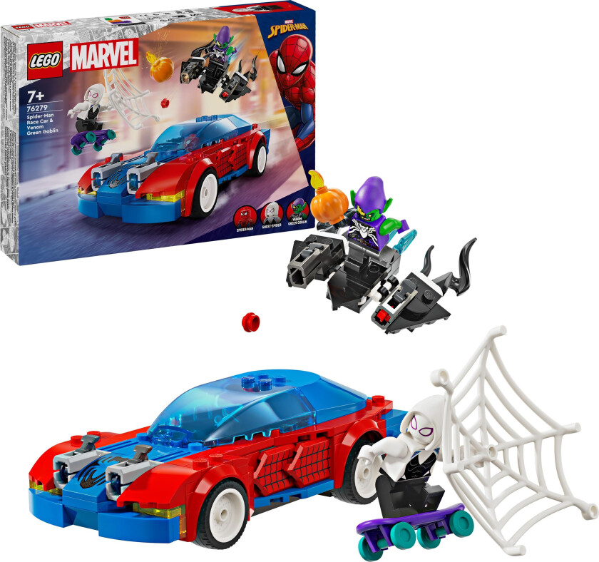 Lego Super Heroes - Spider-Mans Racerbil Og Venom Green Goblin 76279