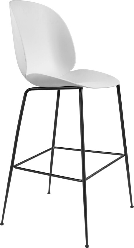 Beetle Bar Chair Un-Upholstered, Conic Base Black, White Shell,