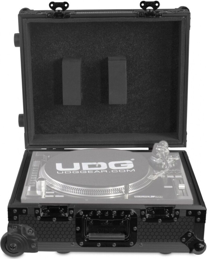 FlightCase Multi Format Turntable + (Trolley & Wheels) Black