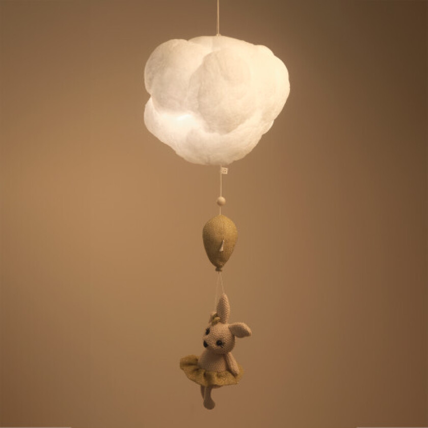 Flora musikklampe varmhvit, nattlampe i økologisk bomull