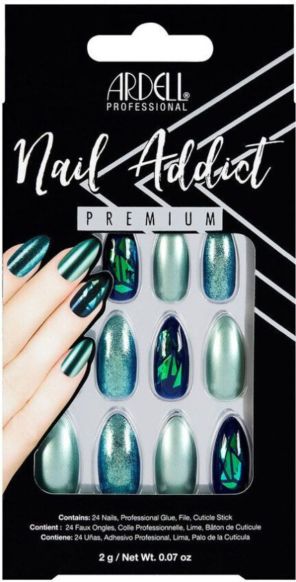 Ardell Nail Addict Green Glitter Chrome