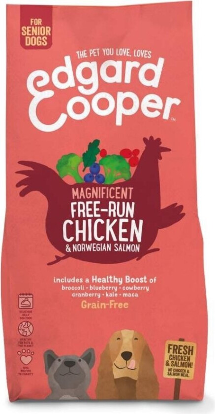 Edgard & Cooper Dog Senior Grain-Free Kylling & Laks (7 kg)