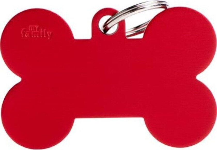 ID Tag Basic Collection Bone XL red in aluminium
