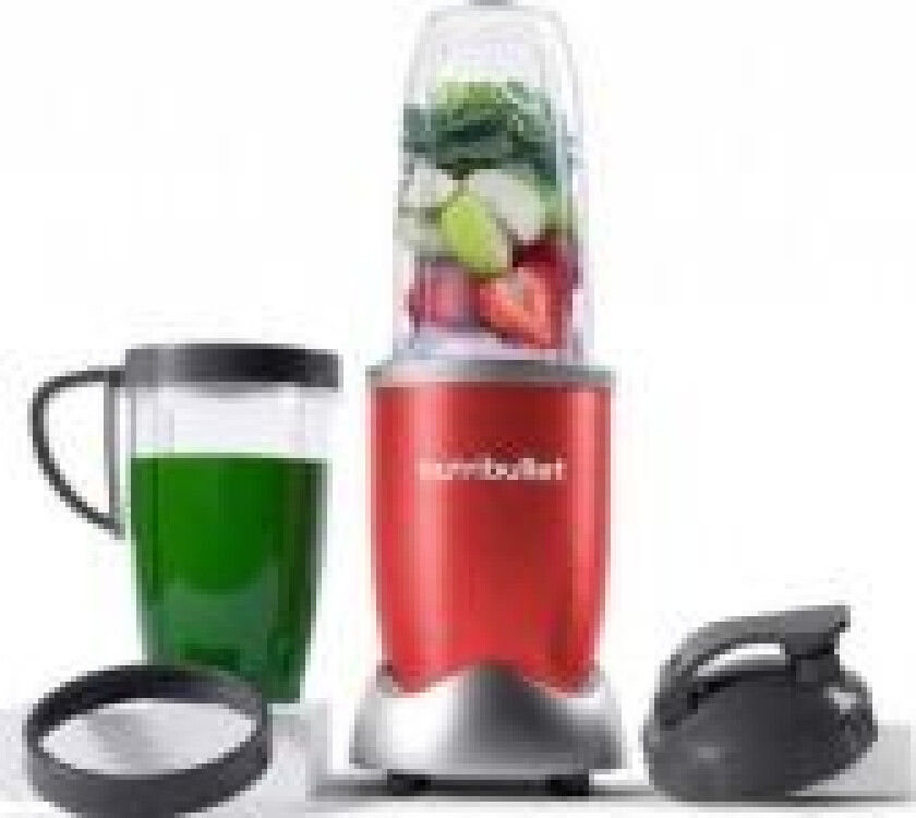 NutriBullet NB907R, Matlagingsblender, 0,9 l, Isknusing, 900 W, Rød, Sølv