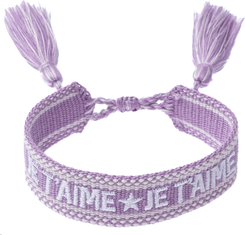DARK Woven Friendship Bracelet "Je T'aime" Lavendel