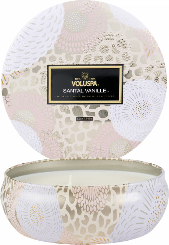 3-Wick Tin Candle Santal Vanille 40h