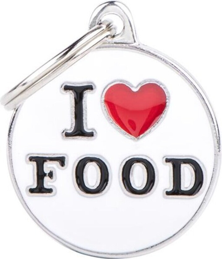 ID Tag Medium Circle "I Love Food"