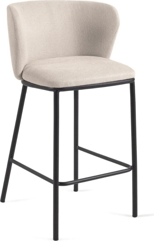 Ciselia Barstol Hvit Chenille 2stk